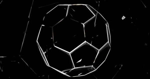 Futuristische Voetbal Van Lijnen Deeltjes Voetbal Abstracte Netwerk Achtergrond Volume — Stockfoto