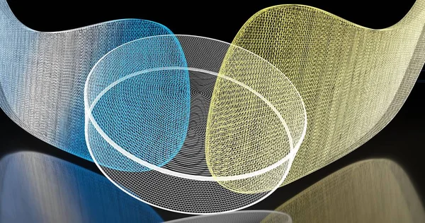 Holografik hokey geçmişi. Soyut spor görüntüsü. Hokey ağ yapısı. Dijital bilgisayar görüntüsü. Üretken resim. 3d illüstrasyon, 3d render