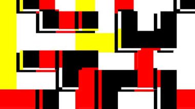 Hareketli sarı, kırmızı, beyaz, siyah dikdörtgenler