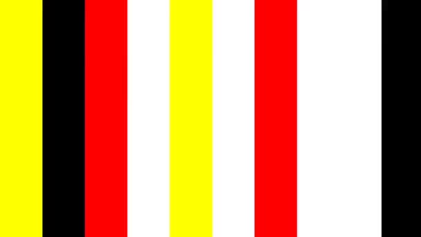 Nero Rosso Bianco Giallo Strisce Verticali Movimento — Video Stock