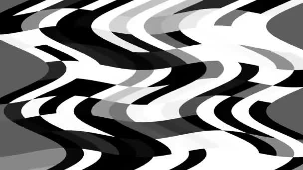 Schwarze Und Weiße Quadrate Die Sich Welle Bewegen — Stockvideo