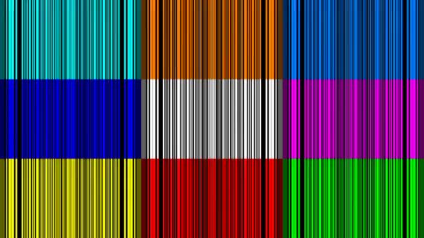 Screen Spitted Different Colour Stripes — Stock Video