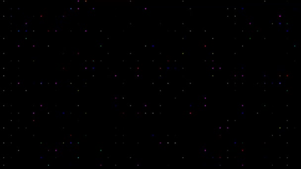 Clignotant Étoiles Colorées Sur Ciel Noir — Video