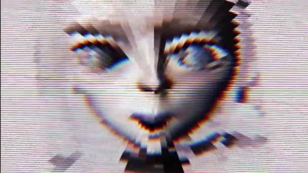 Glitchy Sprechen Avatar — Stockvideo