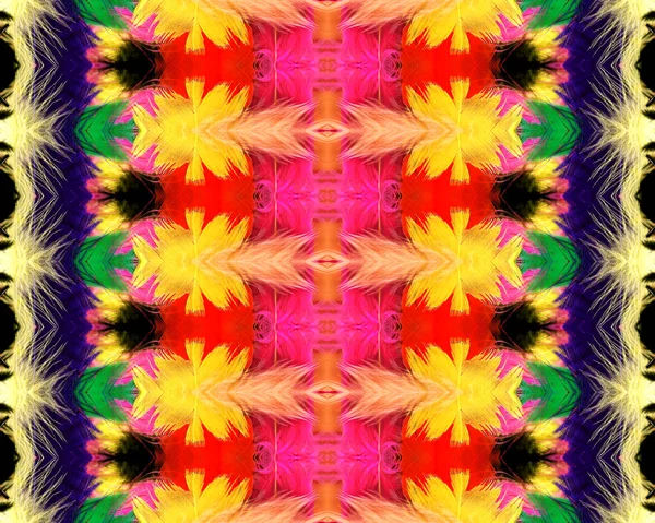 Бесшовный Племенной Узор Цветных Перьев — стоковое фото