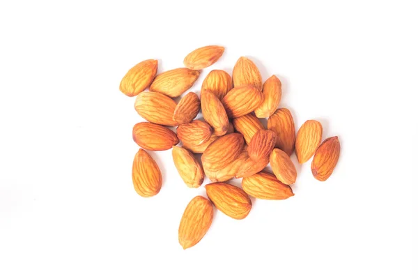Almond Isolated Top View White Background — Stock Photo, Image