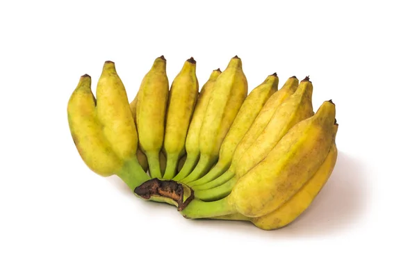 Gecultiveerde Banaan Witte Achtergrond Uitknippad — Stockfoto