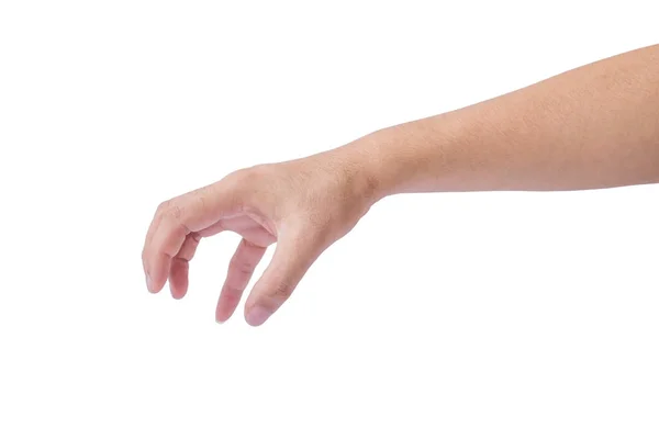 Masculino Mão Clipping Caminho Branco Fundo — Fotografia de Stock