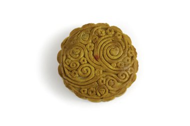 Ay çöreği ay ışığı için kullanılır. Bu festivali kullanmak önemli. Tatlının şekli küreseldir. beyaz arkaplan ve kırpma yolu üzerinde izole.