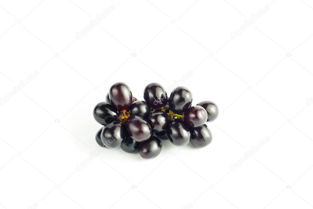 Red Grape vine isolated on white background and clipping path.