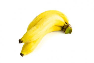 Yiyecek ve içecek için muz (Musa acuminata Cavendish altgrubu). beyaz arkaplan ve kırpma yolu üzerinde izole.