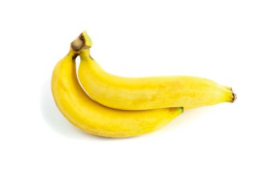 Yiyecek ve içecek için muz (Musa acuminata Cavendish altgrubu). beyaz arkaplan ve kırpma yolu üzerinde izole.