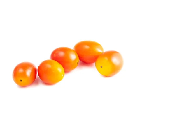 Cherry Tomatoes Solanum Lycopersicum Var Cerasiforme Isolated White Background Clipping Stock Picture