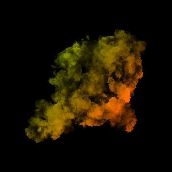 黑色背景的彩烟抽象 消防设计的运动 — 图库照片