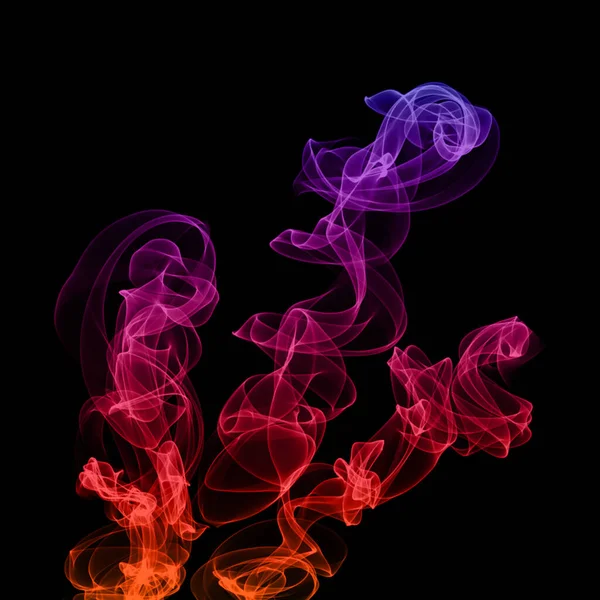 Colorful Smoke Abstract Black Background Movement Fire Design — Stock Photo, Image