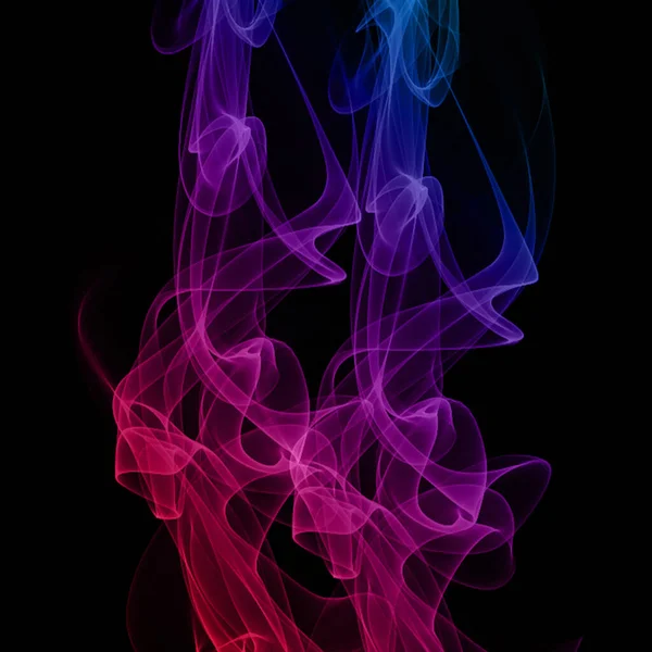 Bunten Rauch Abstrakt Auf Schwarzem Hintergrund Bewegung Des Feuer Design — Stockfoto