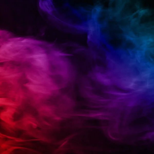 Colorful Smoke Abstract Black Background Movement Fire Design — Stock Photo, Image