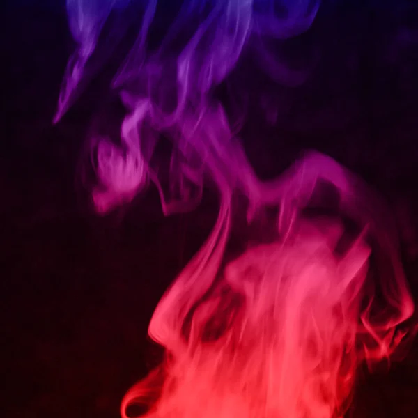 Colorful Smoke Abstract Black Background Movement Fire Design — Stock Photo, Image