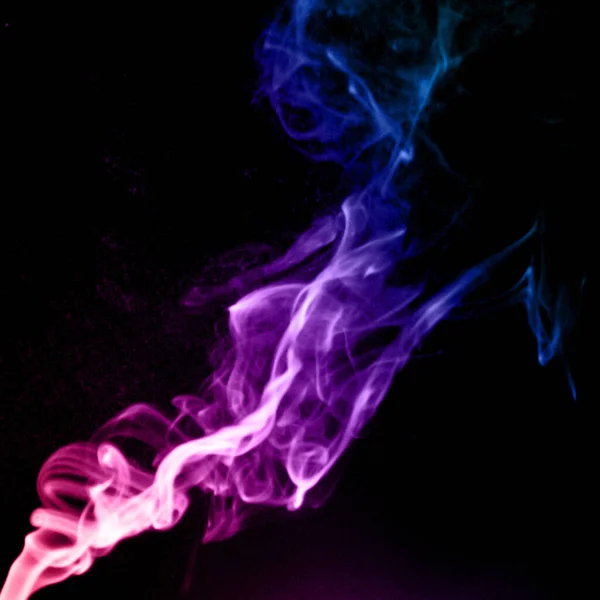 Colorful Smoke Abstract Black Background Movement Fire Design — Stock Photo, Image