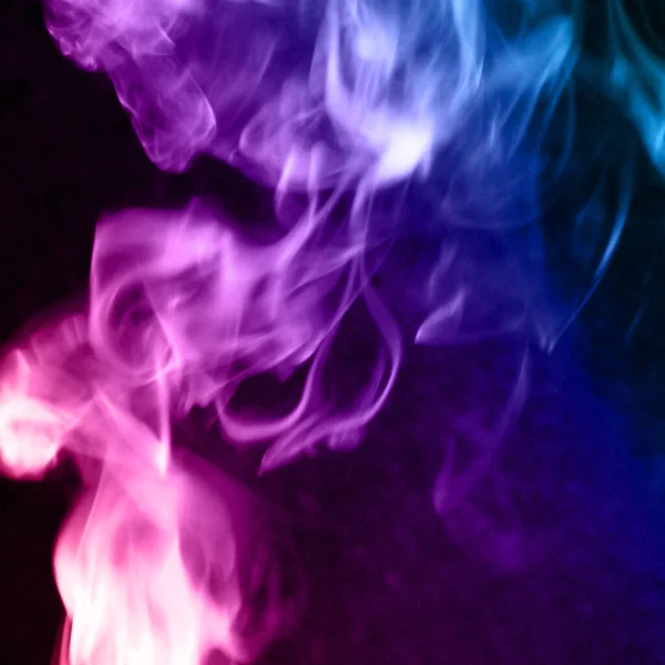 Barevný Kouř Abstraktní Černém Pozadí Pohyb Požární Design — Stock fotografie
