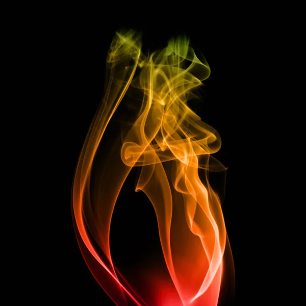 Colorful Smoke Abstract Black Background Movement Fire Design — Stock Photo, Image