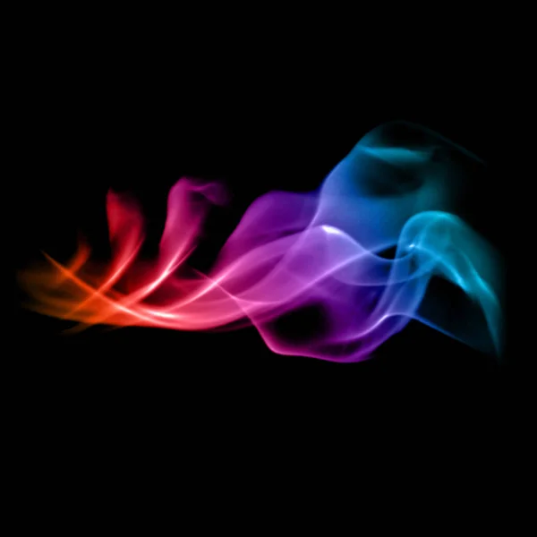 Colorful Smoke Abstract Black Background Movement Fire Design — Stock Photo, Image