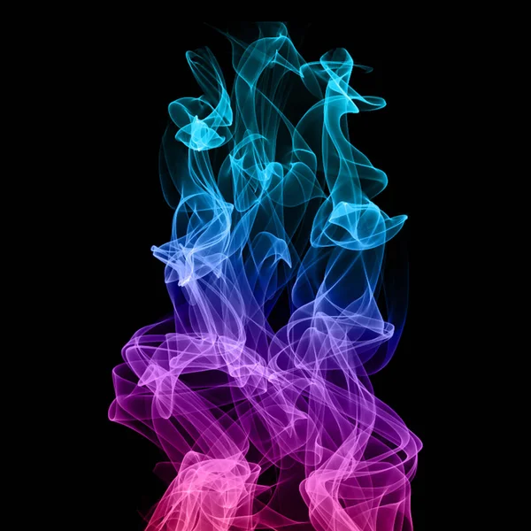 Abstrato Fumaça Colorida Fundo Preto Movimento Design Fogo — Fotografia de Stock