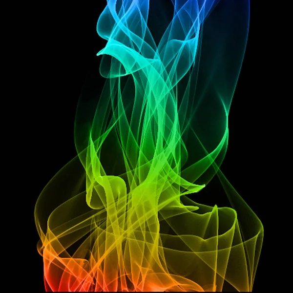 Colorful Smoke Abstract Black Background Movement Fire Design — Stock Photo, Image