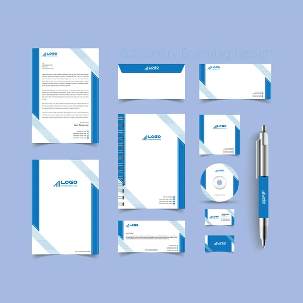 Conjunto Identidades Corporativas Papelaria Modelo Design Kit Modelo Marca Pacote — Vetor de Stock