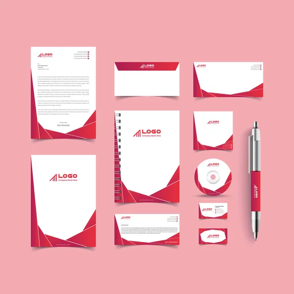 Corporate Identity Set Stationery Sjabloon Ontwerp Kit Merk Template Editable — Stockvector