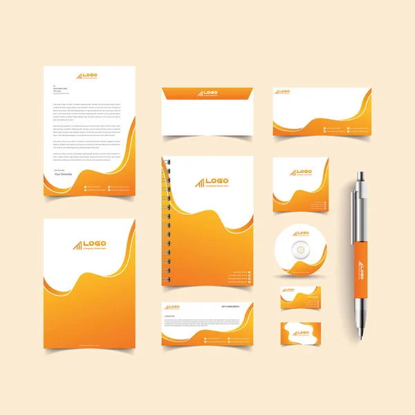 Corporate Identity Set Stationery Template Design Kit Branding Template Editable — Stock Vector