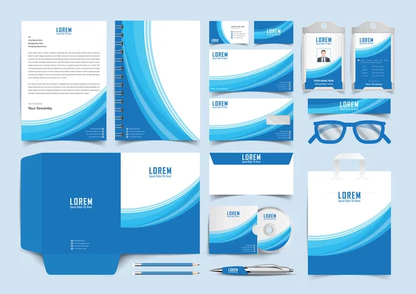 Conjunto Identidades Corporativas Papelaria Modelo Design Kit Modelo Marca Pacote —  Vetores de Stock