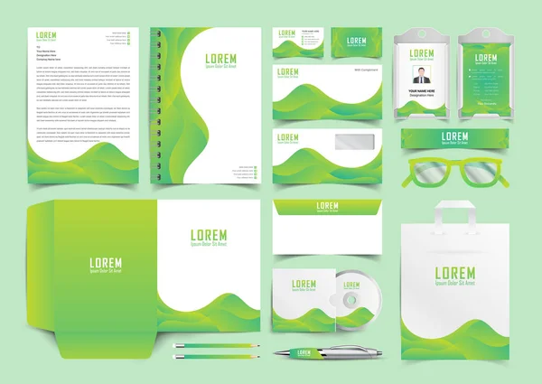 Ensemble Identité Entreprise Kit Conception Modèle Papeterie Modèle Marque Pack — Image vectorielle
