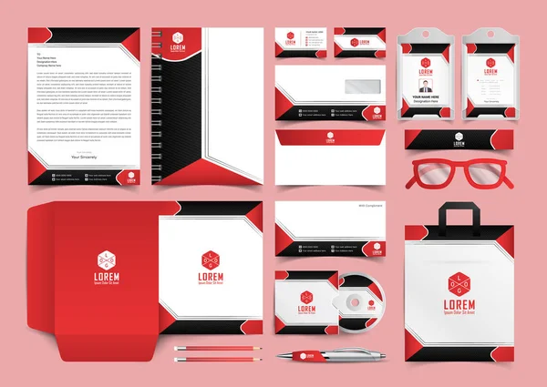 Corporate Identity Set Stationery Template Design Kit Branding Template Editable — Stock Vector