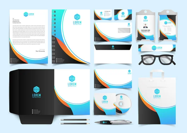 Corporate Identity Set Stationery Template Design Kit Vorhanden Branding Template — Stockvektor