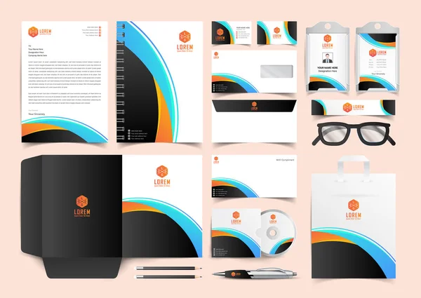 Corporate Identity Set Stationery Template Design Kit Vorhanden Branding Template — Stockvektor