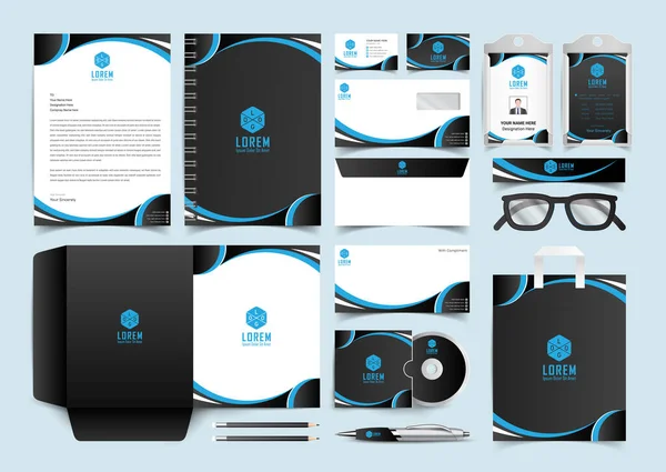 Corporate Identity Set Stationery Template Design Kit Vorhanden Branding Template — Stockvektor