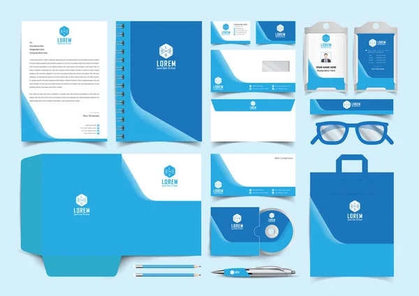 Diseño Clásico Plantilla Papelería Completa Documentación Para Las Empresas — Vector de stock