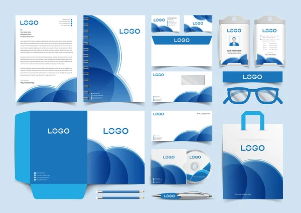 Corporate Identity Template Mit Digitalen Elementen Vector Unternehmensstil Für Markenbuch — Stockvektor