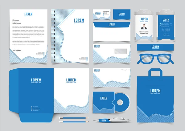 Stationery Identity Template Set Business Stationery Mock Branding Design Letterhead — Stock Vector