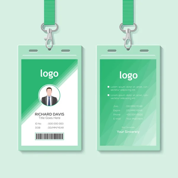 Κάρτα Ταυτότητας Απομονωμένη Διανυσματική Απεικόνιση Κορδονιού Λευκά Πλαστική Κάρτα Πρόσβασης — Διανυσματικό Αρχείο