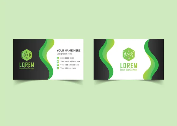 Διάνυσμα Modern Creative Clean Business Card Template Επαγγελματική Δημιουργική Σκοτεινή — Διανυσματικό Αρχείο