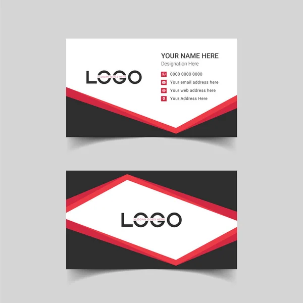 Διάνυσμα Modern Creative Clean Business Card Template Επαγγελματική Δημιουργική Σκοτεινή — Διανυσματικό Αρχείο