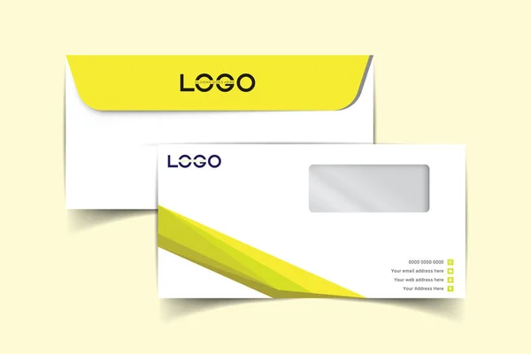 信封矢量设计 数字手绘 在白色背景上隔离的纸袋套 矢量图解 文具模板设计套件 — 图库矢量图片