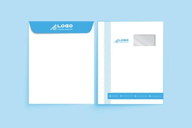 Zarf A4. Zarf A4 vektör tasarımı. Dijital el çizimi. Kağıt zarf A4 beyaz arka planda izole edildi, vektör illüstrasyonu. Kırtasiye Şablonu Tasarım Kiti.