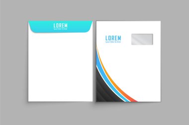 Zarf A4. Zarf A4 vektör tasarımı. Dijital el çizimi. Kağıt zarf A4 beyaz arka planda izole edildi, vektör illüstrasyonu. Kırtasiye Şablonu Tasarım Kiti.