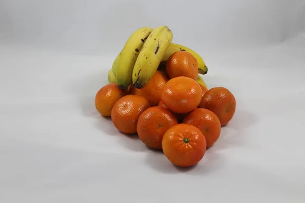 Délicieuses Mandarines Bananes Avec Une Couleur Très Bonne Très Bonne — Photo