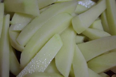 Lezzetli patates kızartılmış ve yemekten sonra hazır