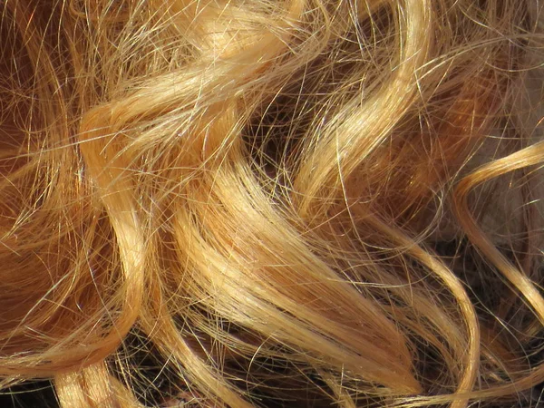 Beaux cheveux blonds d'une couleur intense et très bien soignés — Photo