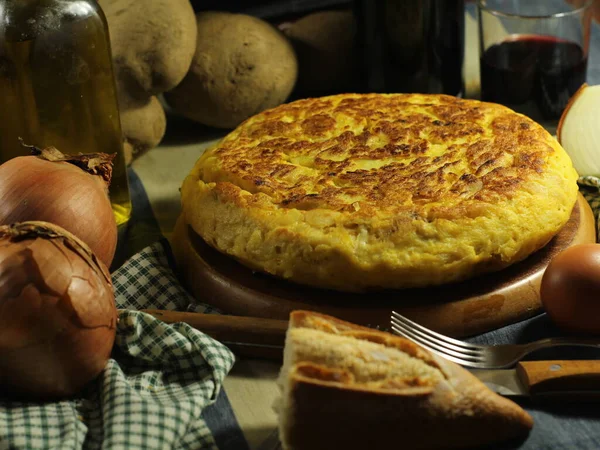 Tortilla Patata Típica Española Original Tradicional Sabroso Delicioso — Foto de Stock